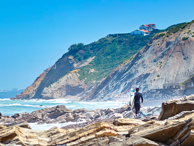 plage surf bidart